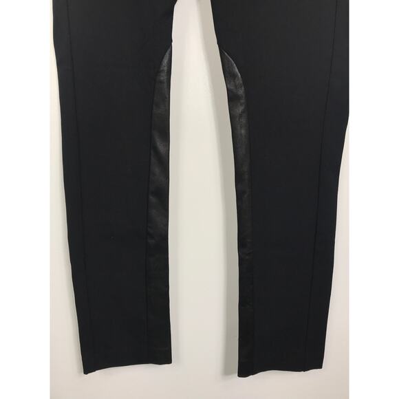 Rag & Bone Black Stretch Zip Pockets Lamb Leather Panel Insert Moto Pants 8 - Picture 3 of 11